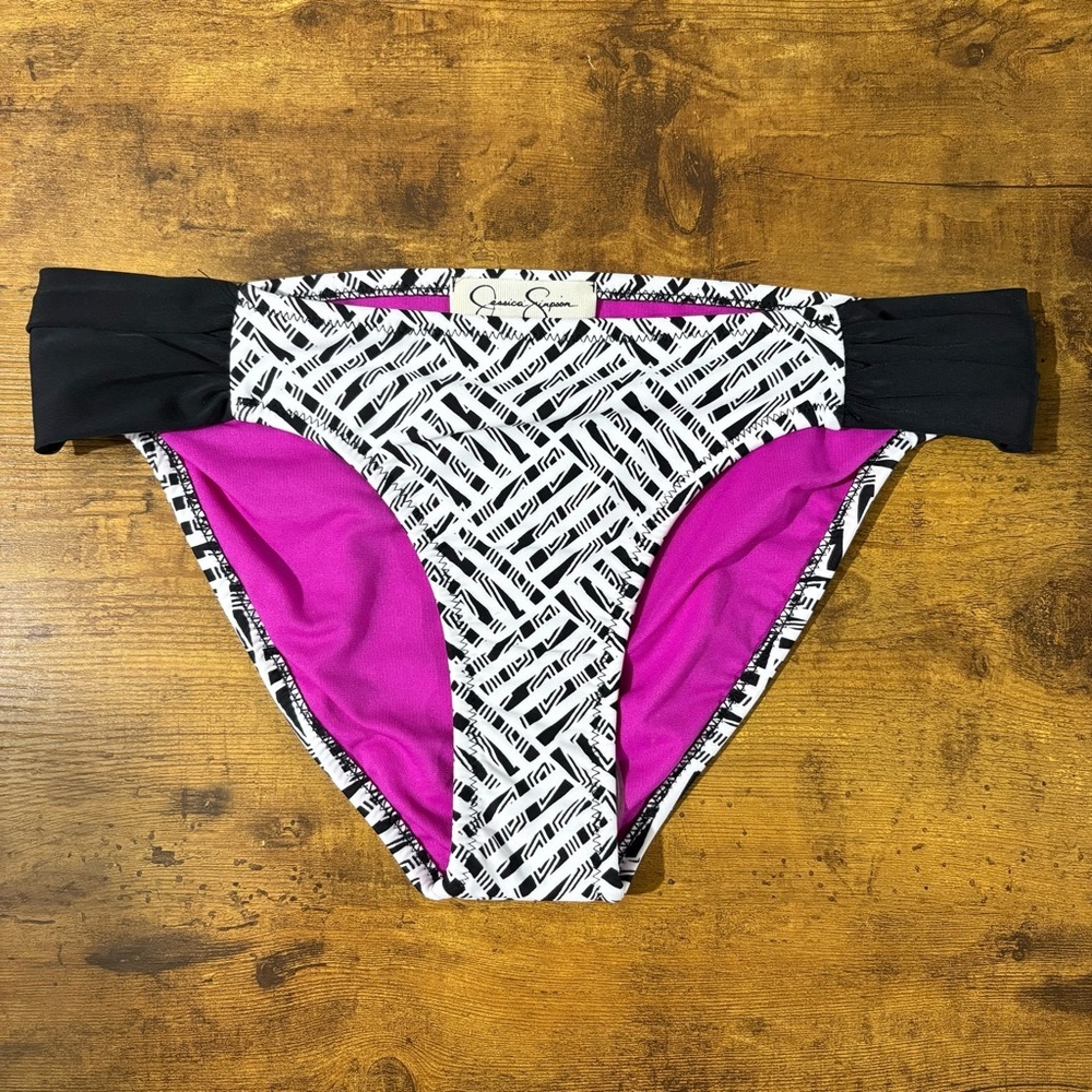 Jessica Simpson Black and White Bikini Bottoms Size Small NWOT